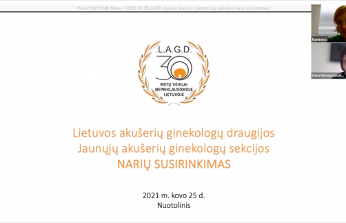 Įvyko nuotolinis LAGD Jaunųjų akušerių ginekologų sekcijos narių susirinkimas